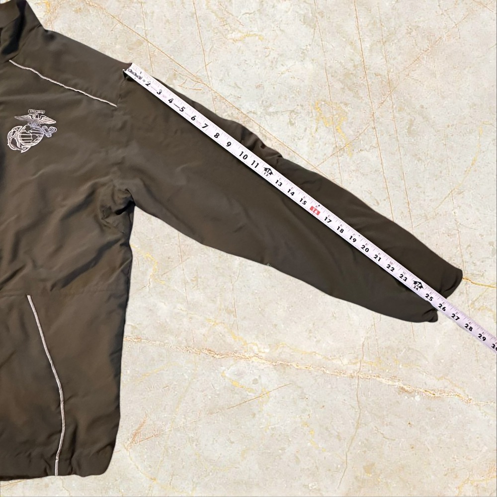 US Marine Corps PT Windbreaker Jacket Mens XL Olive Green Reflective - Picture 6 of 13